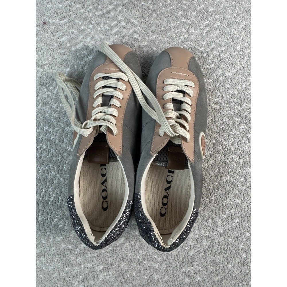 Coach Women's C170 Retro Runner With Coach Patch Gray Blush Glitter Size 9.5B - Picture 7 of 12